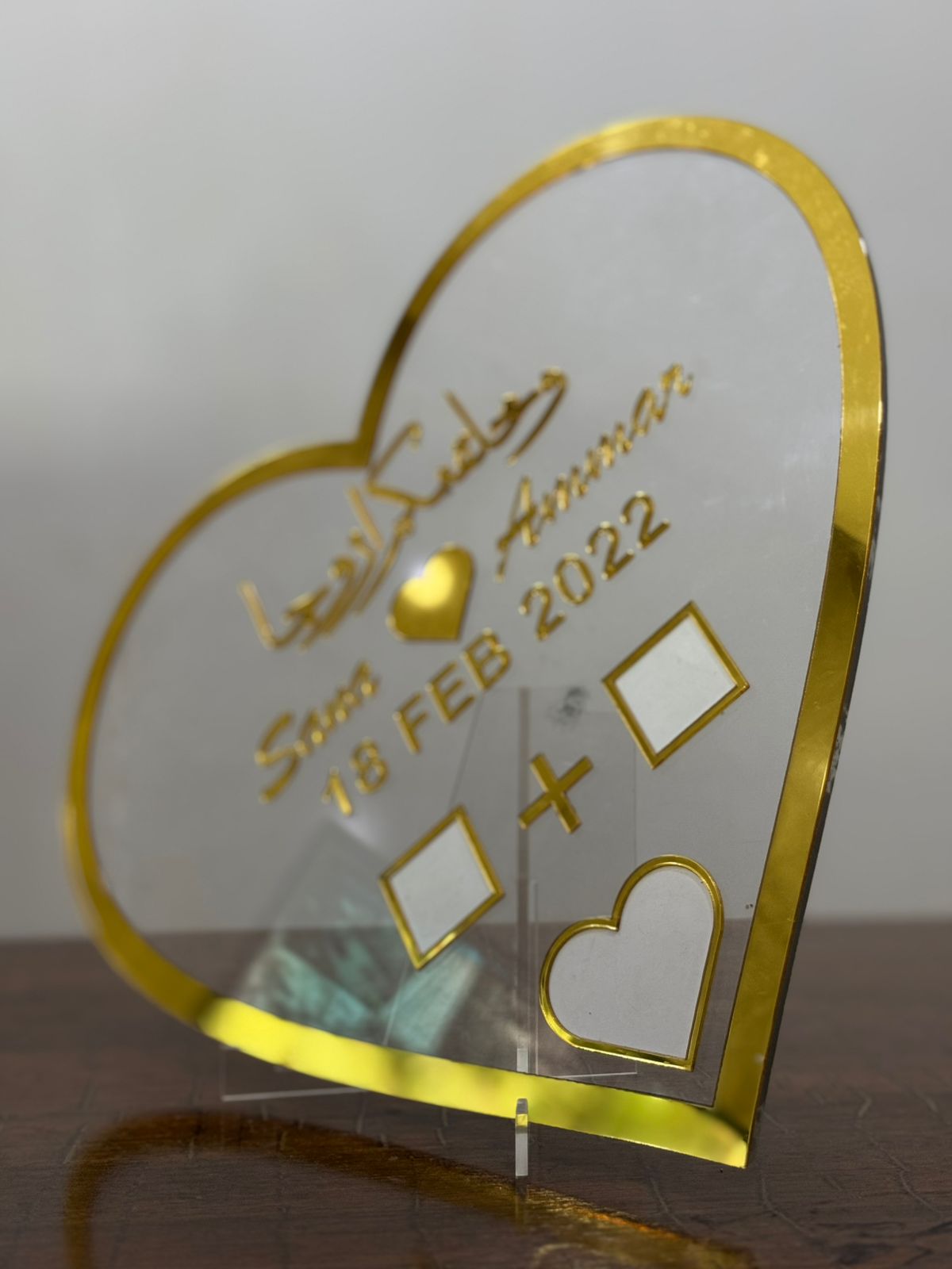 Nikkah Thumb Board â Customised Heart Shape