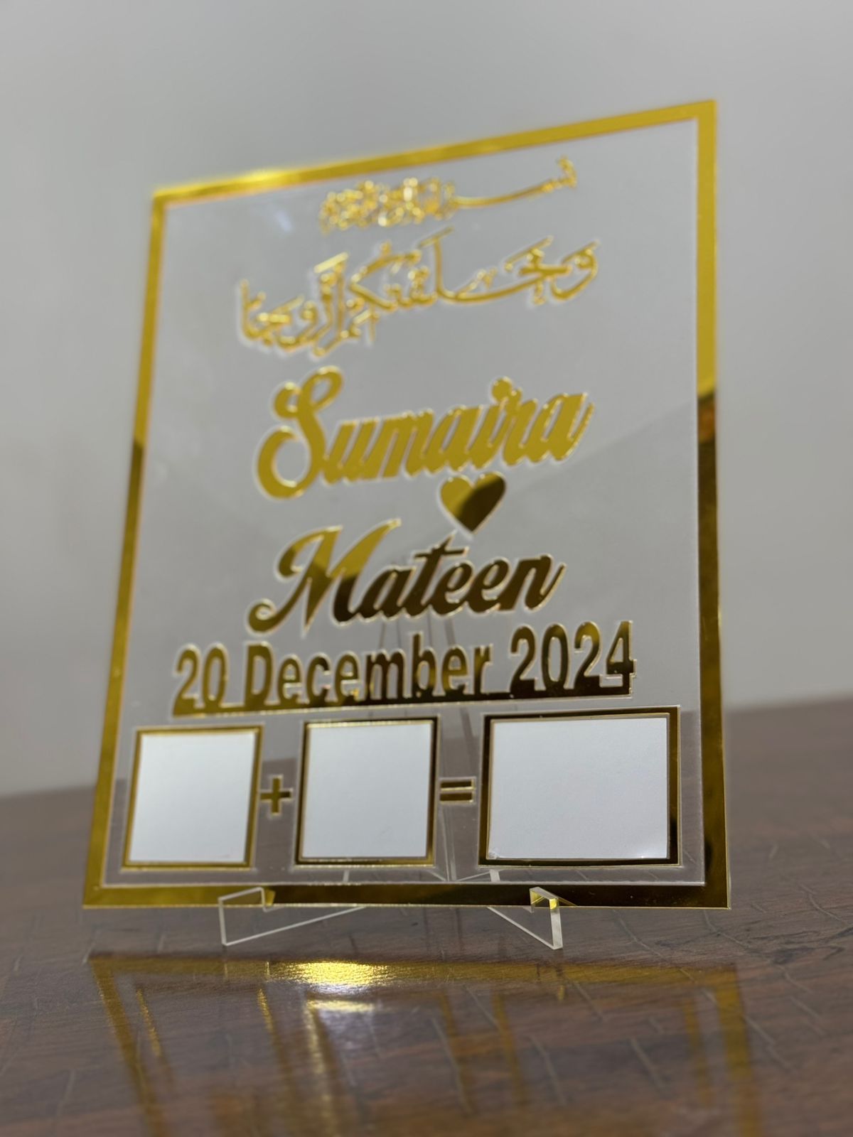 Nikah Thumb Board – Personalized for Wedding Square
