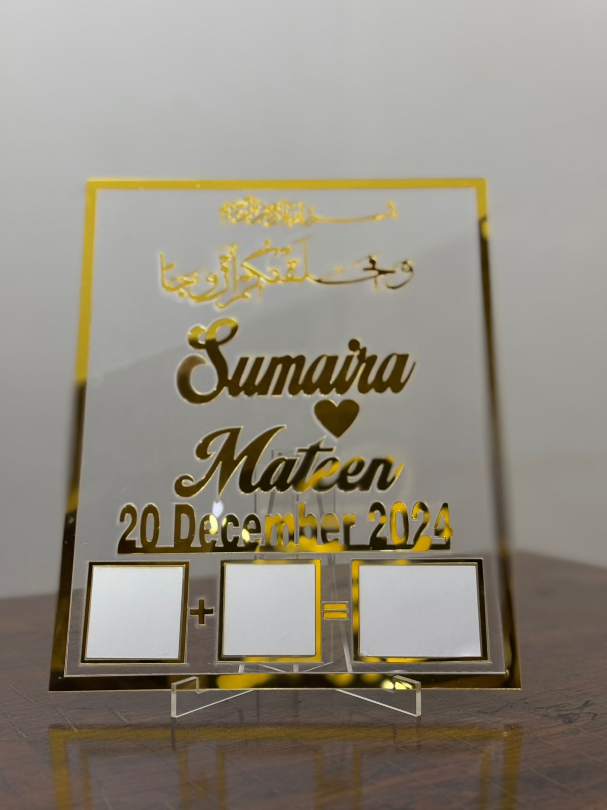 Nikah Thumb Board – Personalized for Wedding Square