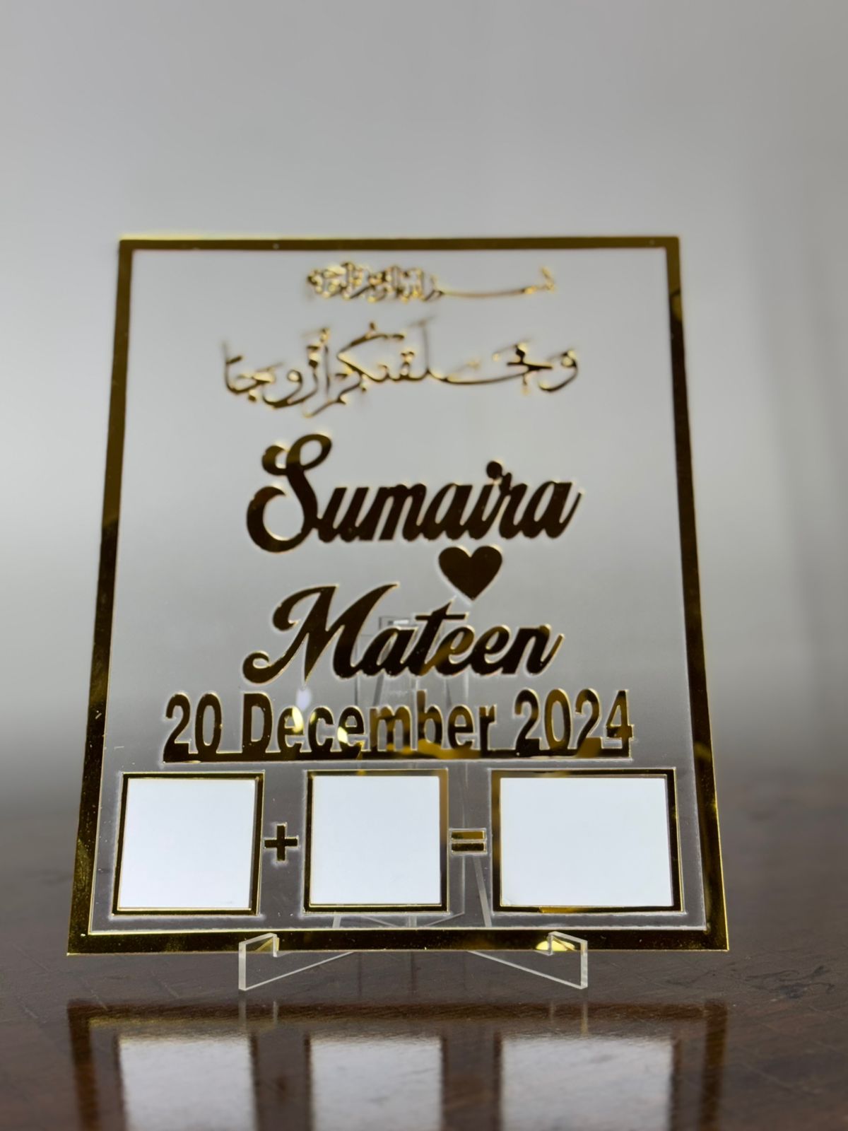 Nikah Thumb Board – Personalized for Wedding Square