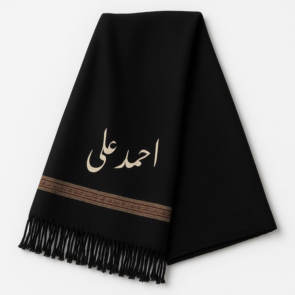 Custom Name Printed Shawl for Mens