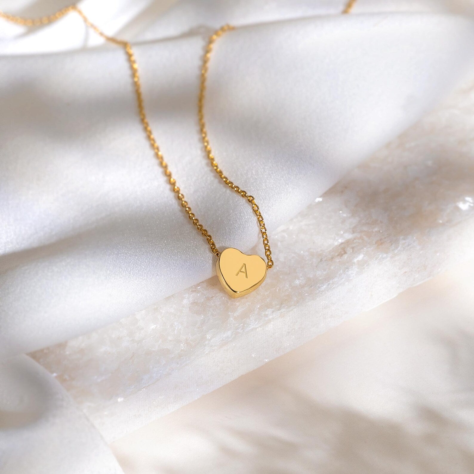 Initial Heart Locket Necklace