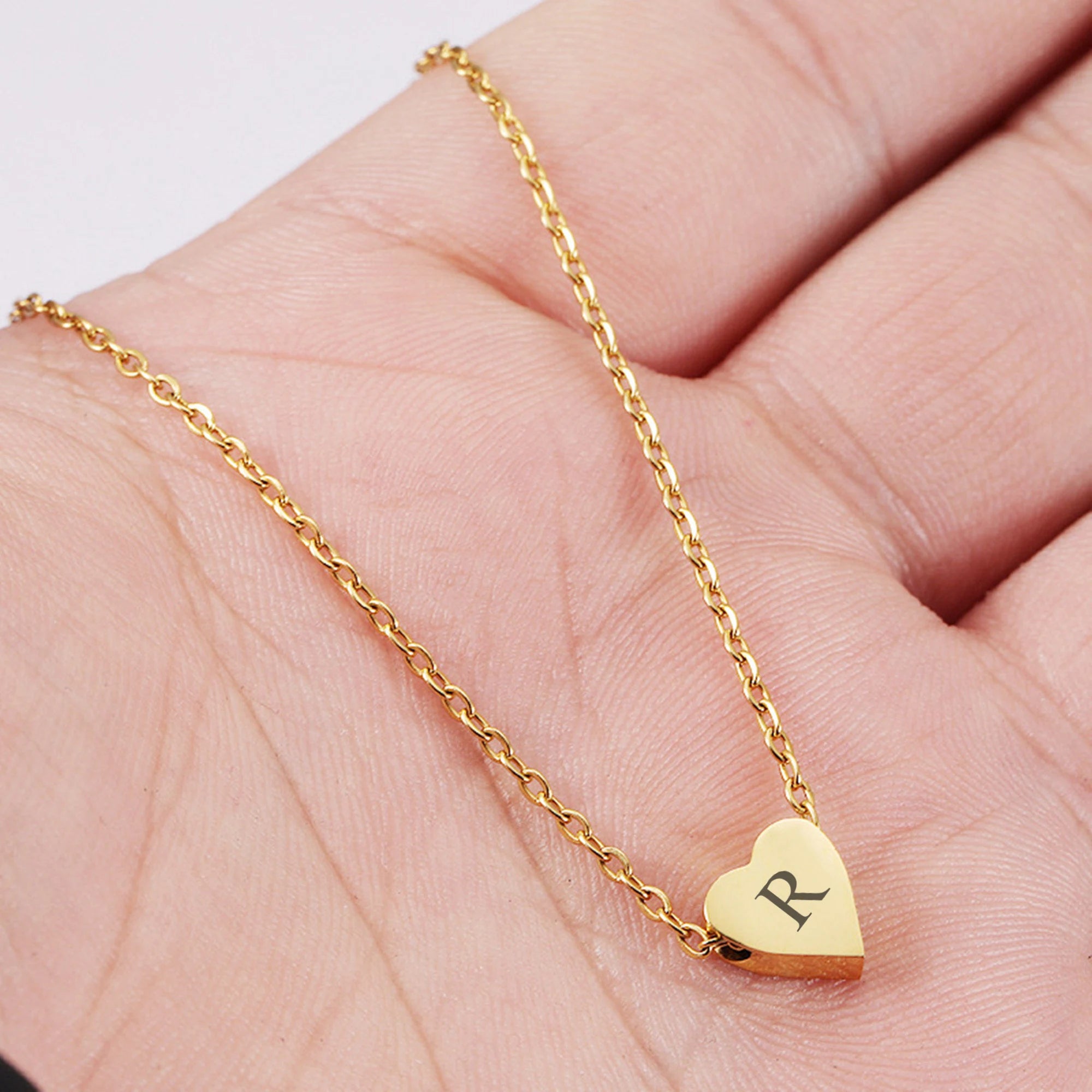 Initial Heart Locket Necklace