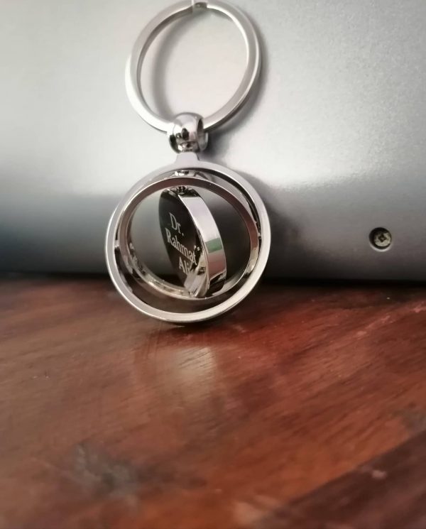 Customized Name/Logo Global Metallic 360 Rotatable Keychain For, Car Key Ring, Business Key Ring